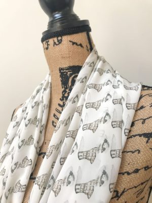 Brown and ivory silk scarf