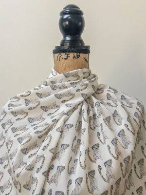Brown, ivory and blue scarf